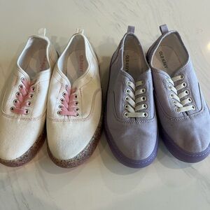 Two Pairs of Old Navy Lopp Lace Up Sneakers - Size 2